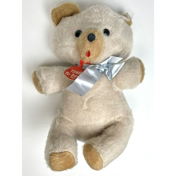VTG 1973 AMERICAN GREETINGS 14" Plush TEDDY BEAR "Take Me To Bed With You" NWT - Picture 2 of 6